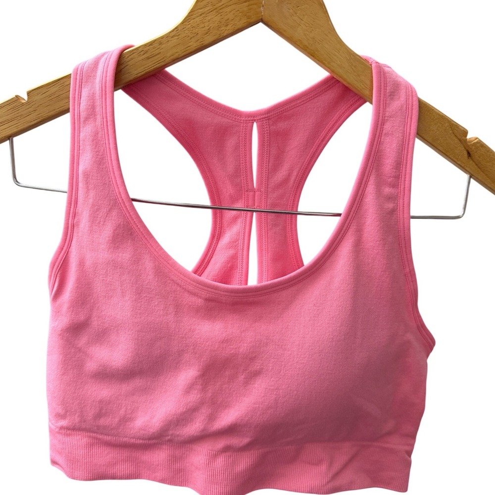 Fit Collective Sports Bra Womens L Morning Glory Pink NEW Seamless Keyhole Back